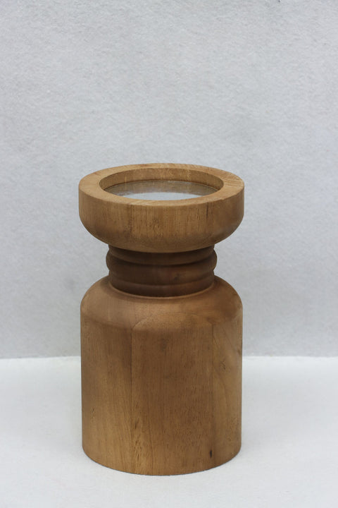 4.25X7.25" Wooden Candle Holder