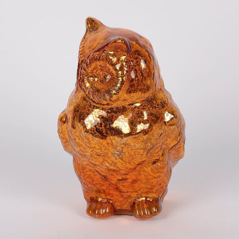 7.5IN HALLOWEEN OWL GLASS TABLE TOP