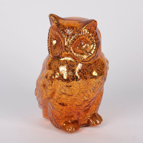 7.5IN HALLOWEEN OWL GLASS TABLE TOP