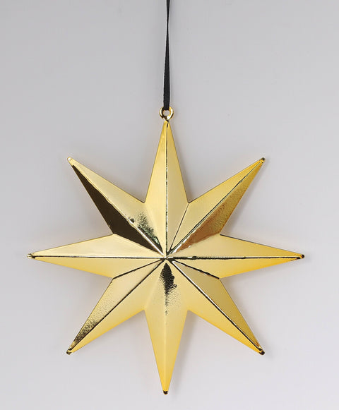 6 X 0.75"H Metal Gold Star Snowflake Ornament