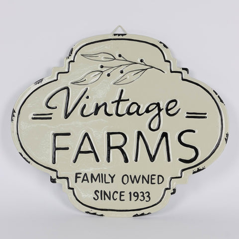 8.5IN FALL VINTAGE FARMS METAL WALL HANGER