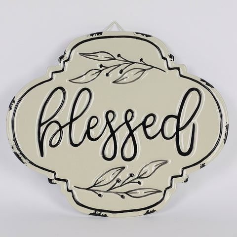 6.75IN FALL BLESSED METAL WALL HANGER