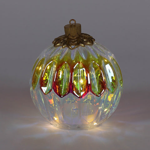 6X7.25 Inch Ball Ornament W/Light Décor