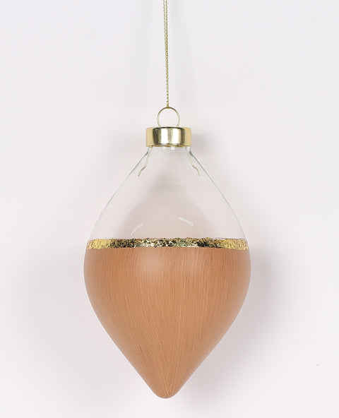 3.25 X 3.25 X 5.75"H Clear/Brown Glass Finial Ornament