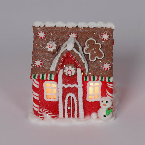4.5''H Gingerbread House W/Light Décor