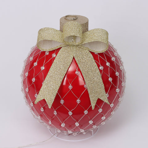 Dia.19"X24"H Pre-Lit Plastic Red Jumbo Ornament-Led Lighting