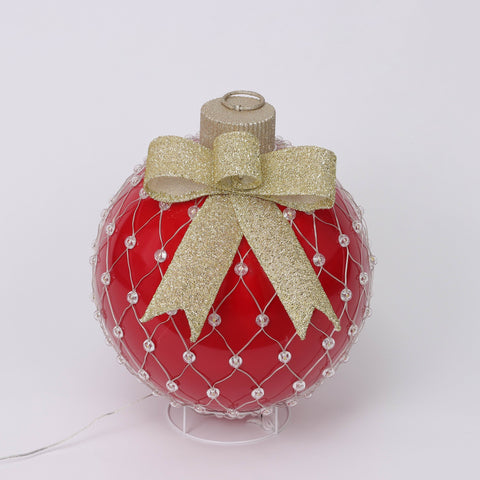 Dia.15"X21"H Pre-Lit Plastic Red Jumbo Ornament-Led Lighting