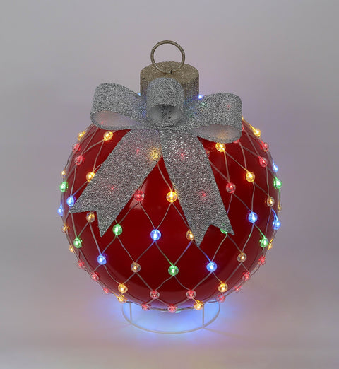 Dia.15"X21"H Pre-Lit Plastic Red Jumbo Ornament-Led Lighting