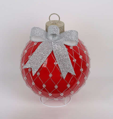 Dia.15"X21"H Pre-Lit Plastic Red Jumbo Ornament-Led Lighting