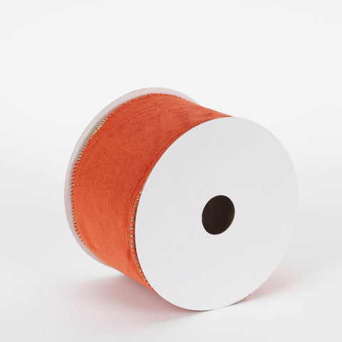 CHRISTMAS 2.5IN X 5YDS ORANGE VELVET RIBBON
