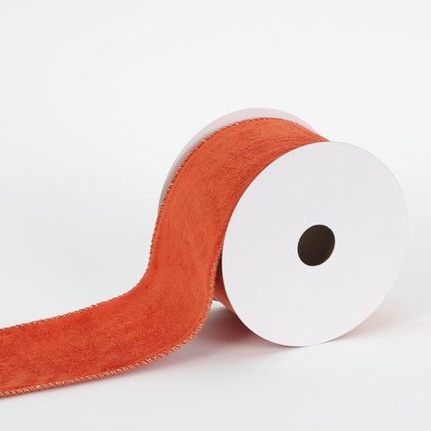 CHRISTMAS 2.5IN X 5YDS ORANGE VELVET RIBBON