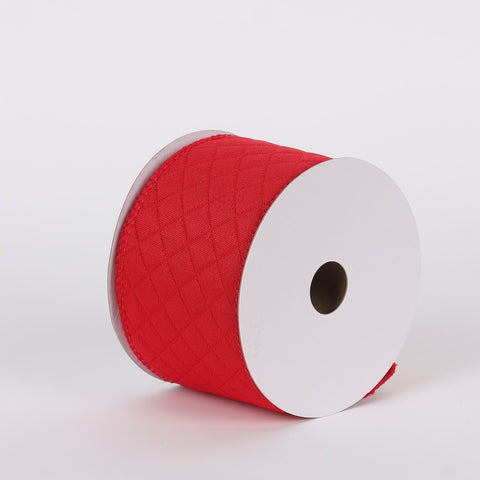 CHRISTMAS 2.5IN X 5YDS RED FABRIC RIBBON