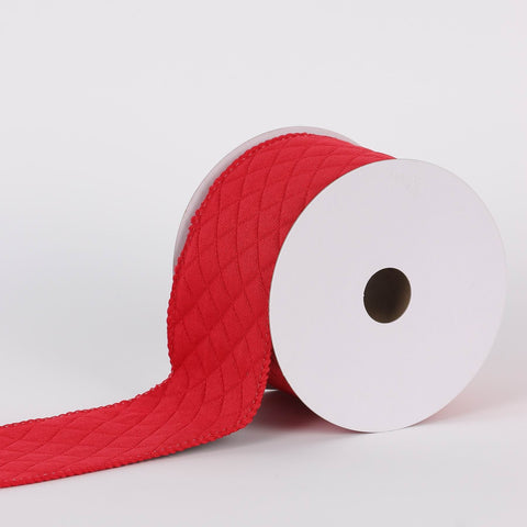 CHRISTMAS 2.5IN X 5YDS RED FABRIC RIBBON