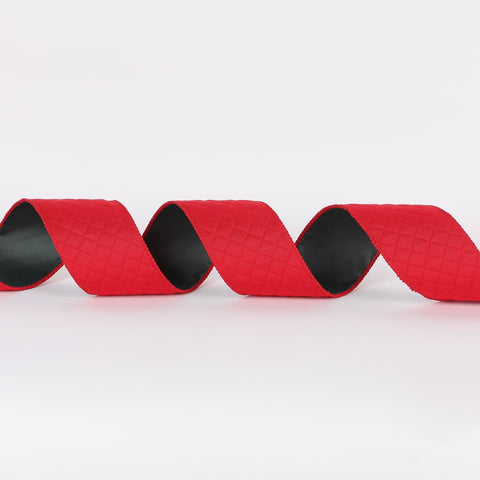 CHRISTMAS 2.5IN X 5YDS RED FABRIC RIBBON