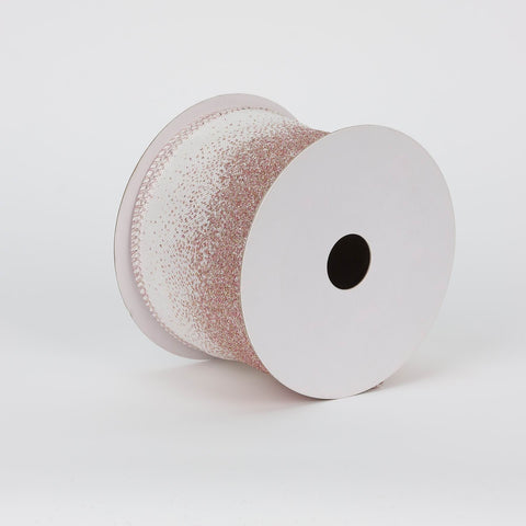 CHRISTMAS 2.5IN X 5YDS PINK OMBRE GLITTER RIBBON
