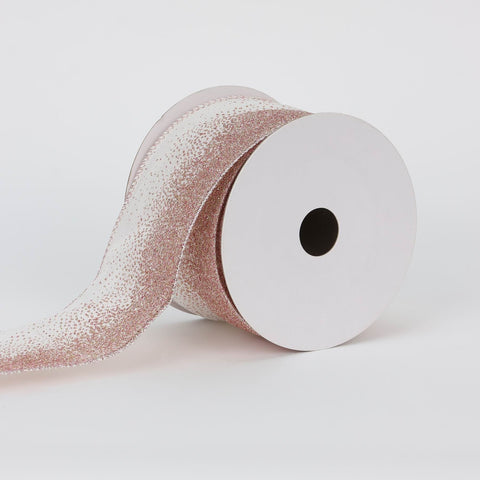 CHRISTMAS 2.5IN X 5YDS PINK OMBRE GLITTER RIBBON