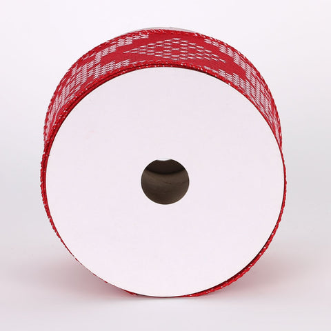 CHRISTMAS 2.5IN X 5YDS RED SCANDINAVIAN PATTERN RIBBON