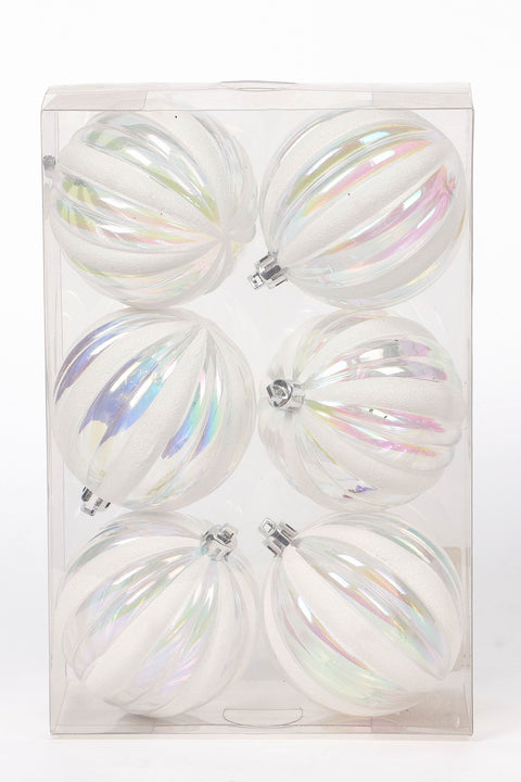 9.75 X 6.5 X 3.25"H 6 Count 3.15" Shatterproof Ball Ornament Set