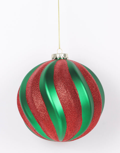 5.91"H Shatterproof Ball Ornament Red/Green