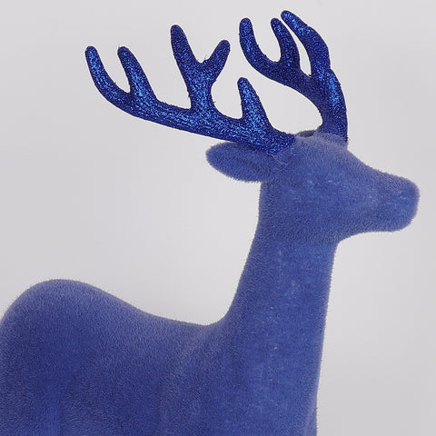 Christmas 13"X6.25"X17.75"H Standing Deer Décor - Blue