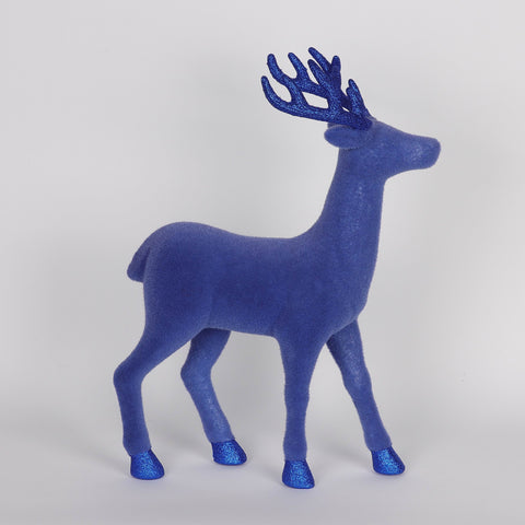 Christmas 13"X6.25"X17.75"H Standing Deer Décor - Blue