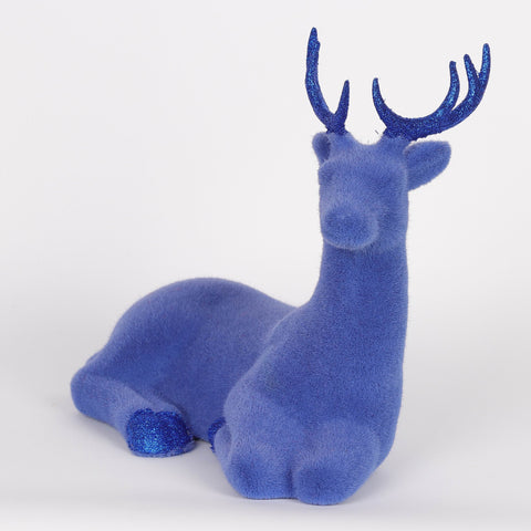 Christmas 11"X6"X9.75"H Sitting Deer Décor - Blue