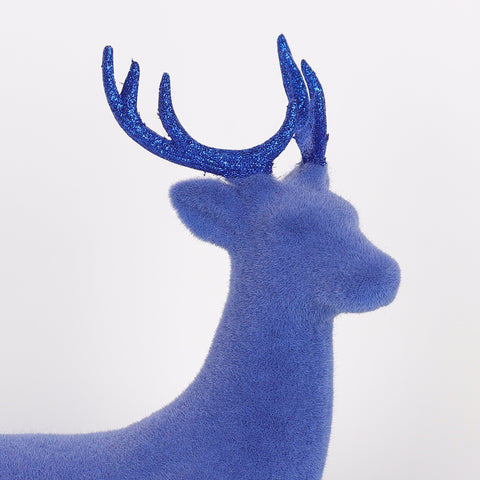 Christmas 11"X6"X9.75"H Sitting Deer Décor - Blue