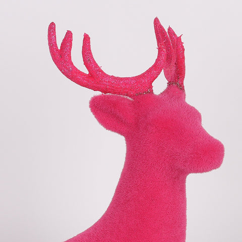 Christmas 11"X6"X9.75"H Sitting Deer Décor - Pink