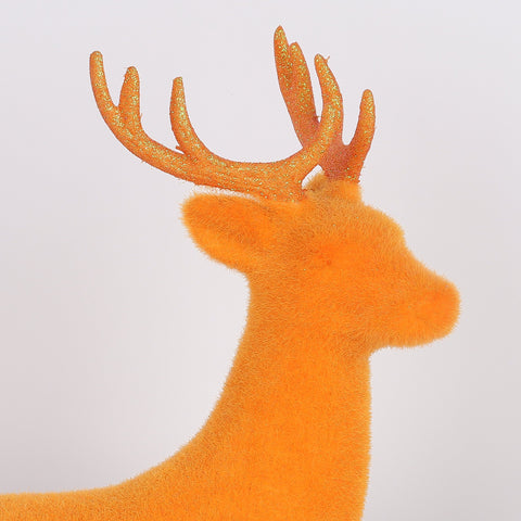 Christmas 11"X6"X9.75"H Sitting Deer Décor - Orange