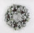 30 Inch Lit Flocked Christmas Wreath With Sliver Shatterproof Ball And Pinecones-35 Lights
