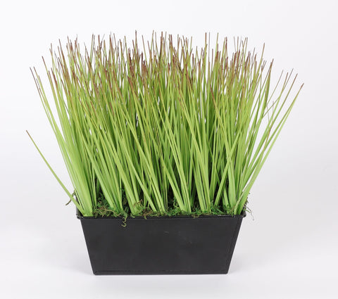 VASE 8*6*7.7.5 PO AVEC DÉCOR GAZON ARTIFICIEL