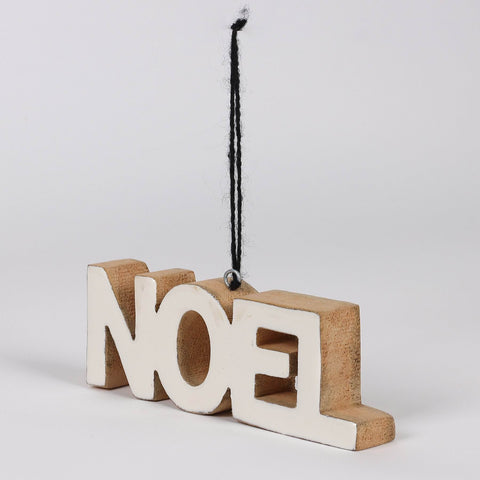 2.25"H Christmas Noel Table Décor-White