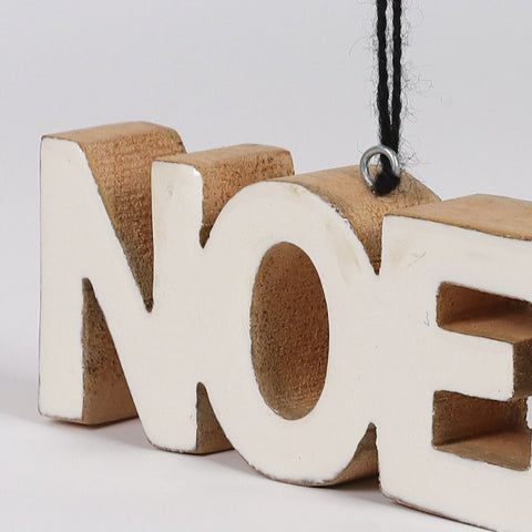 2.25"H Christmas Noel Table Décor-White