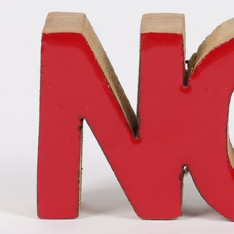 2.25"H Christmas Noel Table Décor-Red