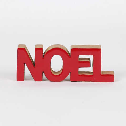 2.25"H Christmas Noel Table Décor-Red