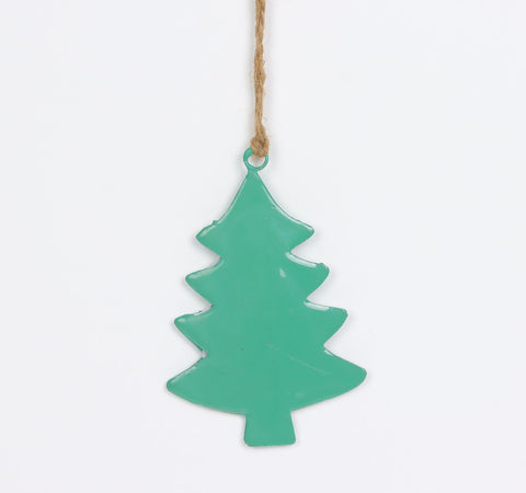 4X4X0.75 Inch Iron Enamelled Tree Ornament