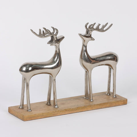 10.5"H Christmas Double Deer Décor