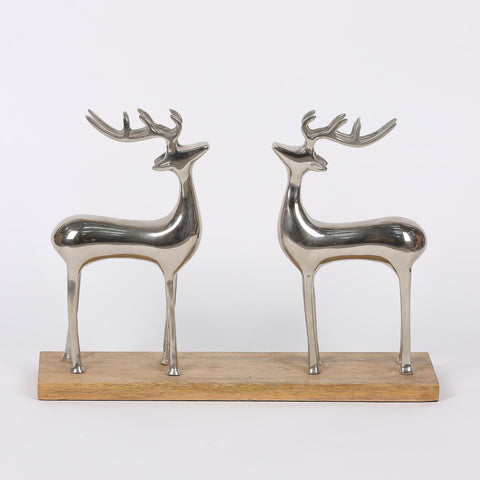 10.5"H Christmas Double Deer Décor