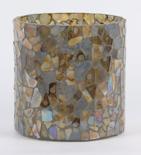 7''X7.125'' Mosaic Cylinder Container Décor