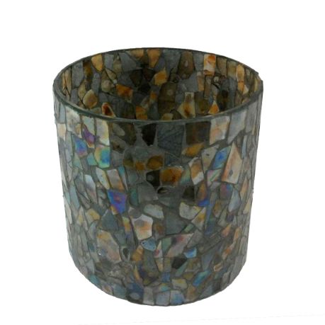 8''X8.25'' Mosaic Cylinder Container Décor