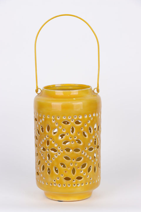 5.5*10 Yellow Ceramic Lantern