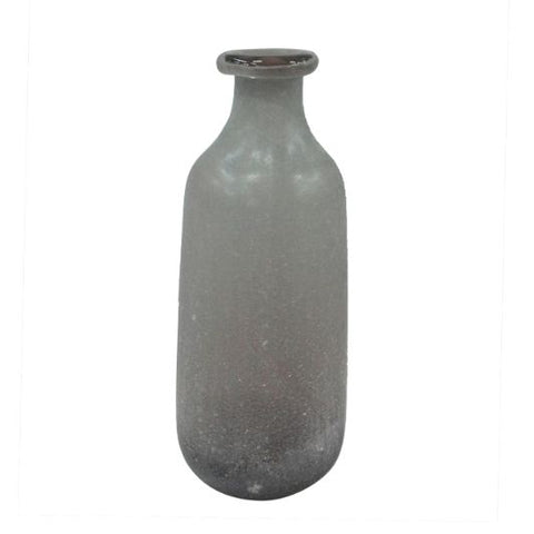 Dark Gray Bottle Glass Vase décor 3.25"L x8.375" H