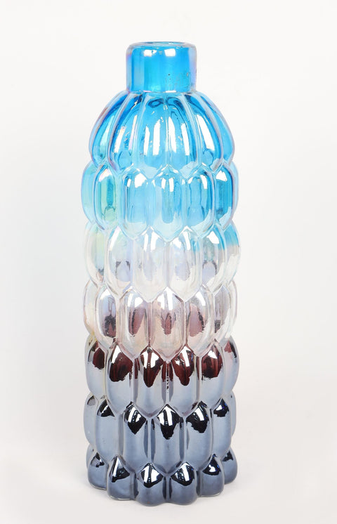 Petrol Glass Container Décor 4.5"L x13"H