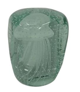 3.375''x2.75''x4.5'' Glass jellyfish paperweight