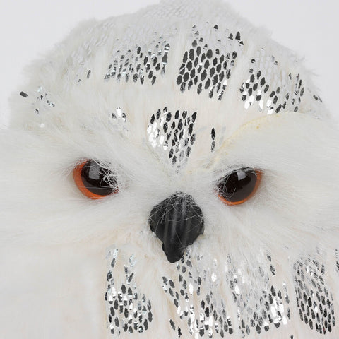 6X4.5X9.5 Inch White Owl Décor
