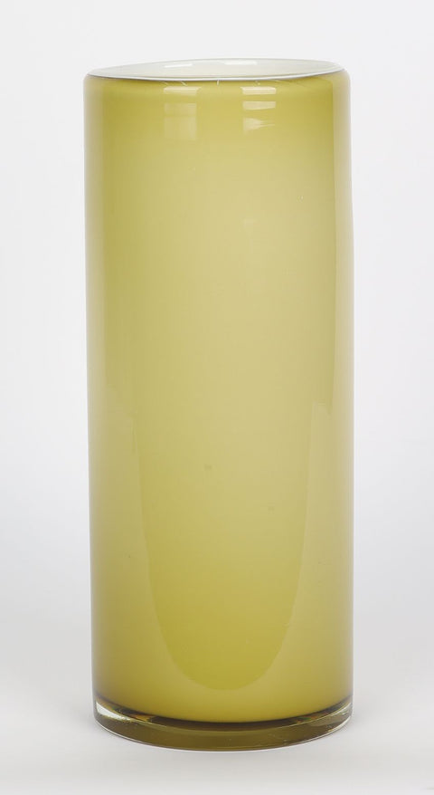 Glossy Cylinder Glass Vase décor 4"W x4"L x9.5"H