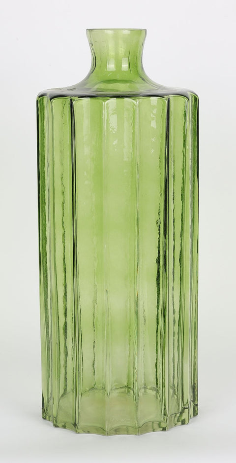 5.5''x13.75'' Green glass vase