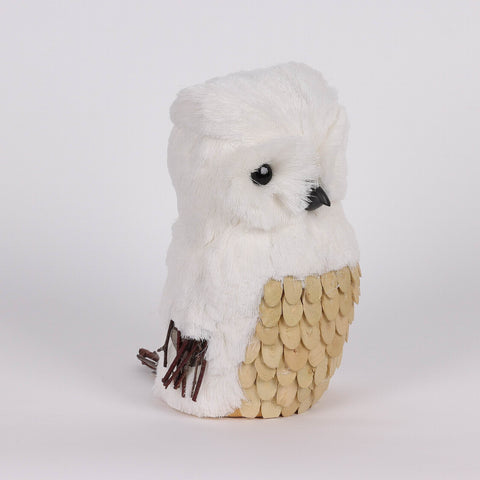 6X6.25X9 Inch White Owl Décor