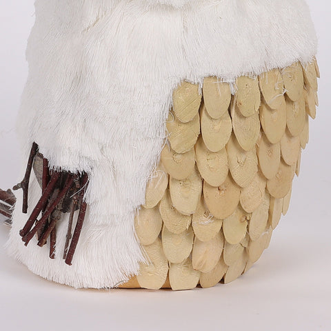6X6.25X9 Inch White Owl Décor