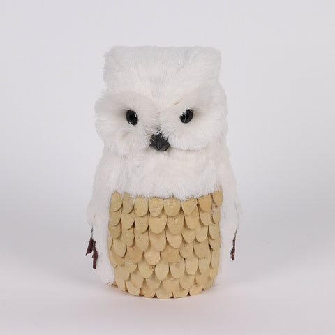 6X6.25X9 Inch White Owl Décor